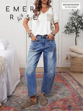 Emery Rose Baggy Jeans with pockets